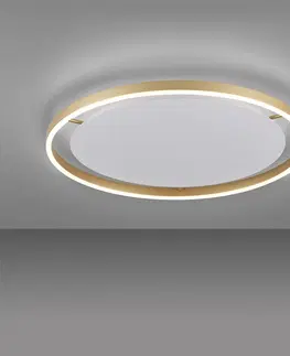 Stropne svietidla Stropné svietidlo mosadzné 58,8 cm vrátane LED 3-stupňovo stmievateľné - Zlatan