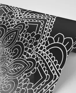 Čiernobiele tapety Tapeta prvky Mandaly v čiernobielom