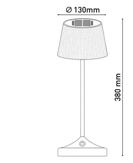 Solárne lampy Näve LED stolová lampa Emmi CCT nabíjateľná, biela