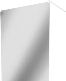 Sprchové dvere MEXEN/S - KIOTO samostatne stojaca sprchová zástena 100 x 200, zrkadlové 8 mm, biela 800-100-002-20-50