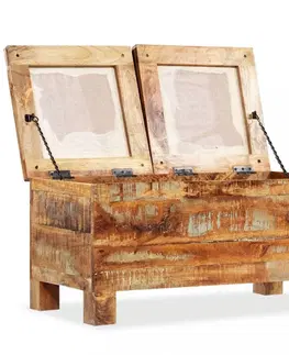 Lavice a stoličky Úložná lavice hnedá / krémová Dekorhome 40 cm