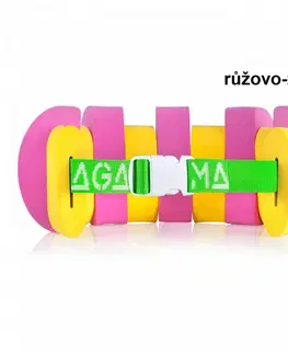 Nafukovacie kolesá Plavecký pás AGAMA Swim 11 dielov - ružovo-žltý