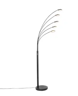 Stojace lampy Dizajnová stojaca lampa čierna vrátane LED 5 svetiel - Sixties Trento