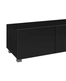 TV stolíky a steny Konsimo Sp. z o.o. Sp. k. TV stolík PAVO 37x100 cm lesklá čierna/matná čierna 