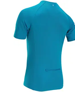 dresy Pánsky letný dres ESSENTIEL s krátkym rukávom na cestnú cyklistiku modrý