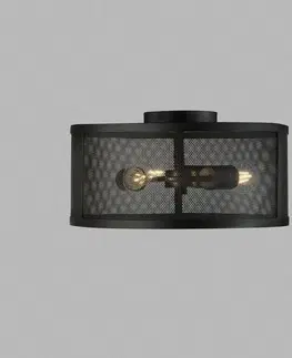 Stropné svietidlá Searchlight Stropné svietidlo Fishnet z kovu v čiernom