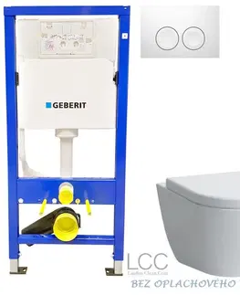 Kúpeľňa GEBERIT DuofixBasic s bielym tlačidlom DELTA21 + WC LAUFEN PRO LCC RIMLESS + SEDADLO 458.103.00.1 21BI LP2