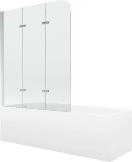 Sprchové dvere MEXEN/S - Vega obdĺžniková vaňa 180 x 80 cm s panelom + vaňová zástena 120 cm, transparent, chróm 550118080X9012030100