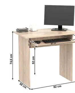 PC a herné stoly Počítačový stôl VERNER NEW Tempo Kondela Dub sonoma