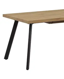 Jedálenské stoly KONDELA Akaiko rozkladací jedálenský stôl dub / čierna