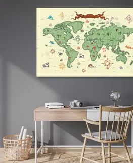Obrazy na korku Obraz na korku originálna mapa sveta