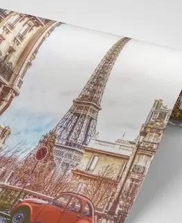 Samolepiace tapety Samolepiaca tapeta pohľad na Eiffelovu vežu z ulice Paríža