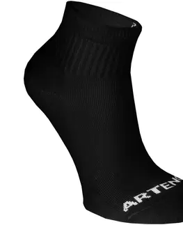 bedminton Detské športové ponožky RS 100 stredne vysoké 3 páry čierne