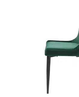 Stoličky - moderné Furniria 26189 Dizajnová jedálenská stolička Heller zelený zamat