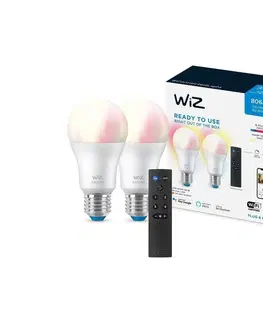 LED osvetlenie WiZ SADA 2x LED RGBW Stmievateľná žiarovka A60 E27/8,5W/230V 2200-6500K Wi-Fi+DO - WiZ 