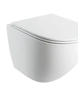 Záchody OMNIRES - OTTAWA COMFORT závesné WC so sedadlom, 54 x 37 cm, biela mat OTTAWACMWBM