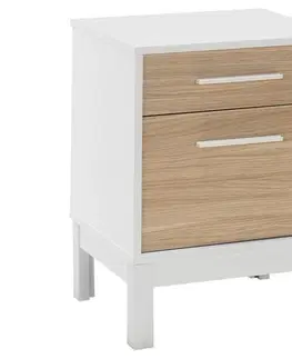 Nočné stolíky Adore Furniture Nočný stolík 60x45 cm biela/hnedá 