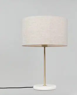Stolove lampy Mosadzná stolová lampa so šedým tienidlom 35 cm - Kaso
