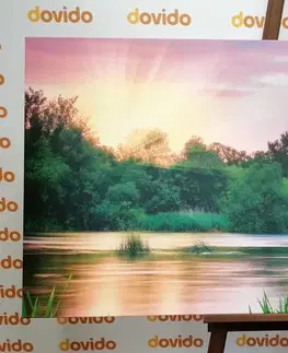Obrazy prírody a krajiny Obraz východ slnka pri rieke