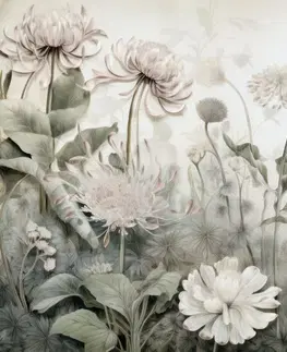 Samolepiace tapety Samolepiaca tapeta kvety zahalené prírodou s béžovým kontrastom
