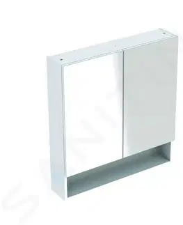 Kúpeľňový nábytok GEBERIT - Selnova Square Zrkadlová skrinka 850x588x175 mm, 2 dvierka, lesklá biela 501.264.00.1