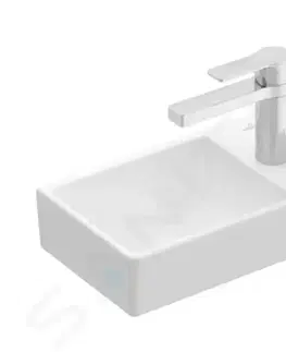 Kúpeľňa VILLEROY & BOCH - Avento Umývadielko, 360x220 mm, bez prepadu, 1 otvor na batériu vpravo, alpská biela 43003L01