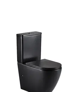 WC kombi WC bez goliera Igar Black + doska s pomalým sklápaním