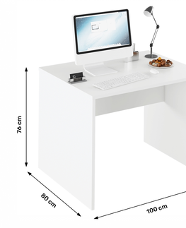 Písacie a pracovné stoly KONDELA Rioma Typ 12 pc stolík biela