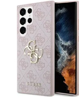 Puzdrá na mobilné telefóny Zadný kryt Guess 4G Metal Logo pre Samsung Galaxy S24 Ultra, ružová 57983119487