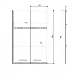 Kúpeľňa AQUALINE - ZOJA/KERAMIA FRESH skrinka horná 50x76x23cm, biela 51302