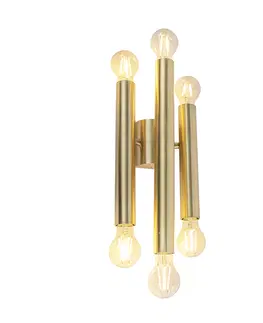 Nastenne lampy Vintage nástenné svietidlo zlaté 6-svetlo -Tubi