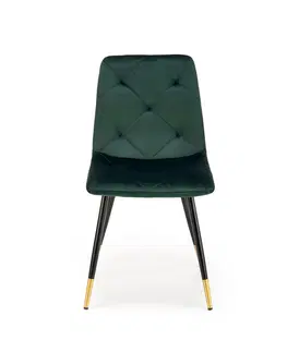 Jedálenské stoličky HALMAR K438 jedálenská stolička tmavozelená / čierna