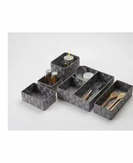 Úložné boxy Compactor Úložný organizér do zásuvky Compactor TEX - košík S, 12 x 12 x 7 cm, sivý