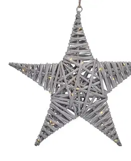 Vianočné dekorácie Solight LED ratanová hviezda, 40x LED, 2x AA, 40 cm