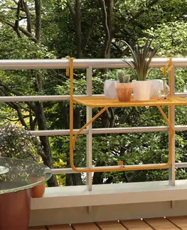 Záhrada Závesný balkónový stolík Dekorhome Čierna