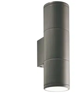 Svietidlá Ideal Lux Ideal Lux - Vonkajšie nástenné svietidlo GUN 2xGU10/35W/230V IP44 antracit 