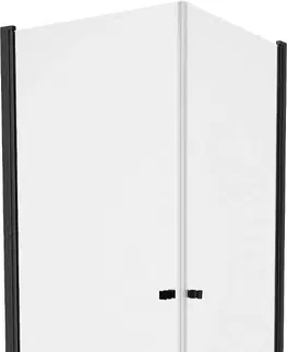 Vane MEXEN/S - PRETORIA duo sprchovací kút 80 x 70, transparent, čierny + vanička vrátane sifónu 852-080-070-70-02-4010B