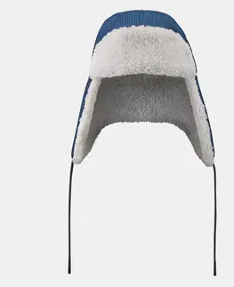 čiapky Zamatová lyžiarska ušianka modrá