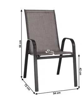 Záhradné stoličky a kreslá KONDELA Aldera záhradná stolička hnedý melír / hnedá