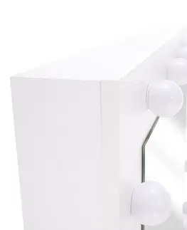 Toaletné stolíky Toaletný stolík s LED osvetlením, biela, LEDIO