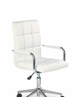 Kancelárske stoličky HALMAR Gonzo 2 kancelárske kreslo s podrúčkami biela / chróm