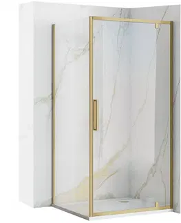 Sprchové dvere REA/S - Sprchová kabína Rapid Swing Brush Gold Dvere: 100 x Sprchová zástena: 100 KPL-02505