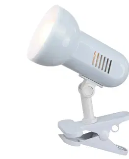 Stolové lampy s klipom Globo Upínacia lampa Basic, biela, nastaviteľná