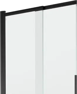 Sprchové dvere MEXEN - Fox 2-krídla posuvná vaňová zástena 100 x 150 cm, transparent, čierna 891-100-002-70-00