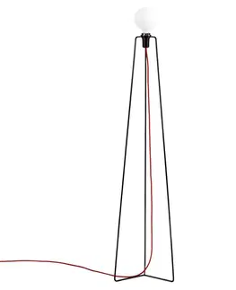 Stojacie lampy GRUPA GRUPA Model M3 LED lampa čierna, kábel červená