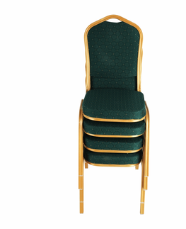 Konferenčné stoličky KONDELA Zina 3 New konferenčná stolička zelená / zlatá