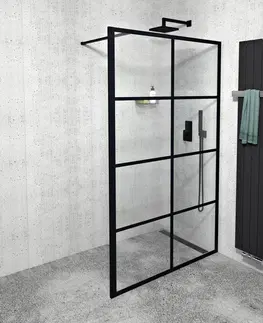 Sprchové dvere GELCO - CURE BLACK sprchová zástena 1400 číre sklo CB140