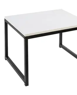Konferenčné stolíky Konferenčné stolíky, set 2 ks, matná biela/čierna, KASTLER NEW TYP 2