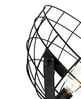 Stojace lampy Priemyselná stojaca lampa čierna 50 cm nastaviteľná - Hanze
