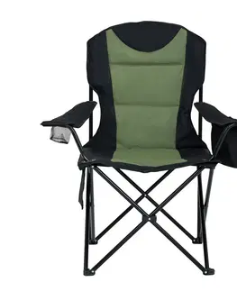 Záhradné stoličky Kempingová stolička FYNTO s držiakom na pohár a chladiacou nádobou, zelená